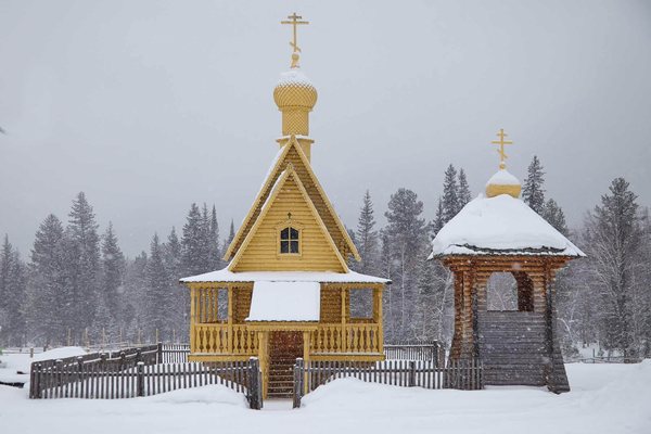 The church in a snowfall